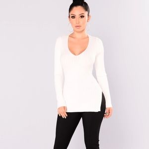 New! Fashion Nova ribbed ivory sweater